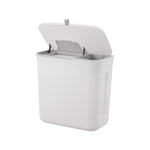 6.5L/5.5L Hanging Over Cabinet Door Dry Wet Separation Kitchen Trash Bin with Lid in White, KT0109