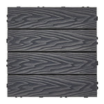 11Pcs Wood Grain Interlocking Deck Tiles Set, LG1482 (Ver.2)