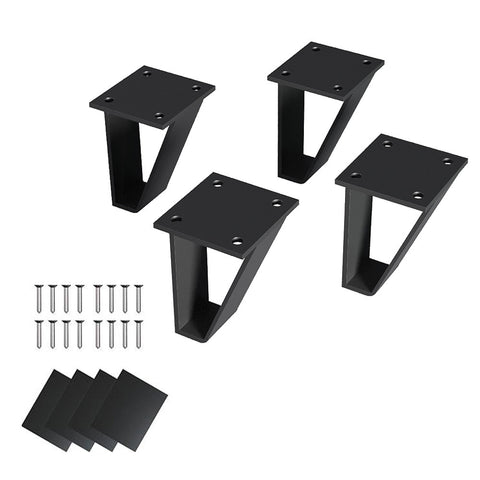 Set of 4 Metal Trapezoid Furniture Legs Home DIY Accessories, JL0083 (Ver.2)