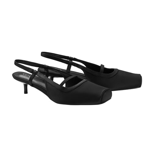Pair of Solid Slingback Pumps Low Heels, CS300082