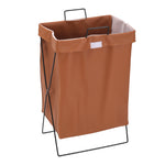 Livingandhome Collapsible PU Leather Laundry Hamper with Metal Frame, WM0475