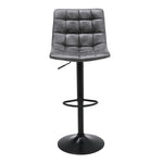 Livingandhome Grey Gas Lift Upholstered Swivel Bar Stool Set of 2, ZH1432