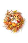 Halloween Artificial Pumpkin Maple Leaves Wreath, LY0178