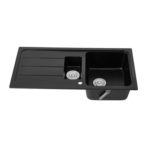 Double Bowl Kitchen Sink with Strainer Waste Kit, MK150008