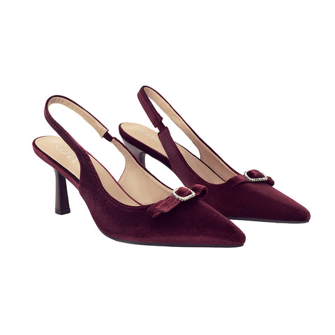Wine Red Pointed-Toe Heels, CS300158