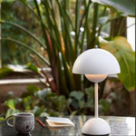 LED Desk Lamp Rechargeable, Flower Shape, 3 Colour Change Dimmable, White, AJ0968