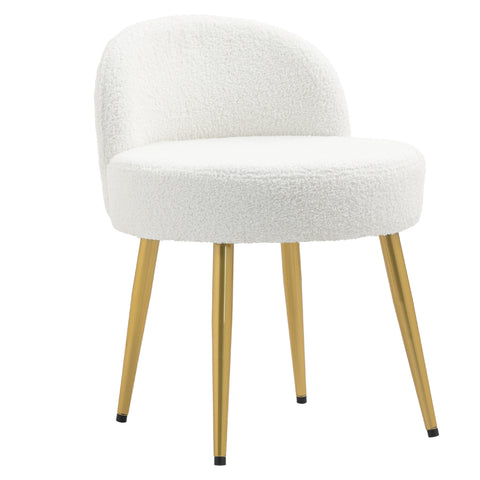 Teddy Fleece Dressing Table Stool with Iron Legs, FB050013 (Ver.2)