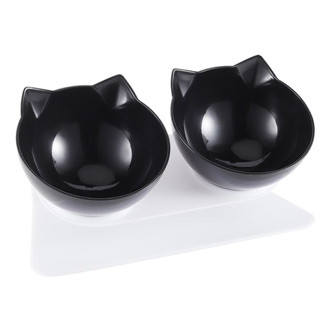 15° Tilted Elevated Feeder with Double Cat Bowls, CT0699 (Ver.2)