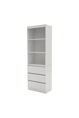 Wooden Bookcase Storage Unit with 3 Drawers, FO250099FO250100
