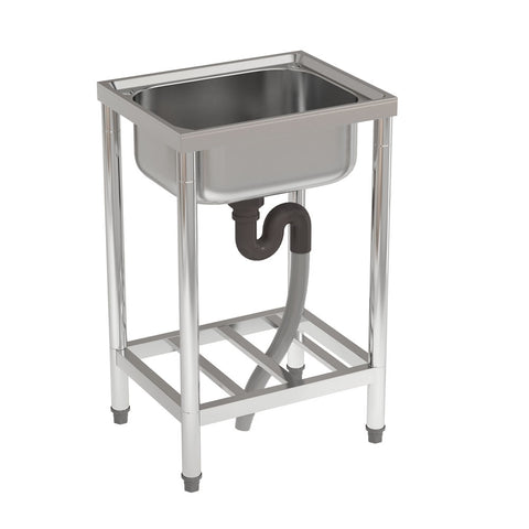 50 cm Bereite Edelstahl Spülbecken Mit Ablageboden/SPÜLBECKEN Silber Edelstahl 50/40/80 cm Mit Ablageboden,AI1124(DE）