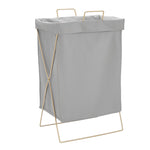Livingandhome Collapsible PU Leather Laundry Hamper with Metal Frame, WM0478