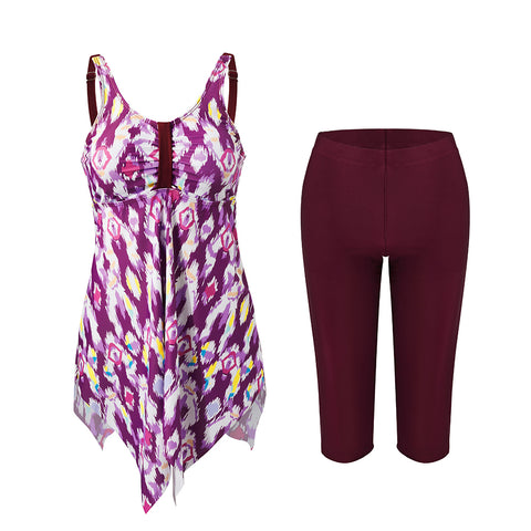 2 Piece Tankini Swimsuit with Double Shoulder Straps, CC060135 (Ver.2)