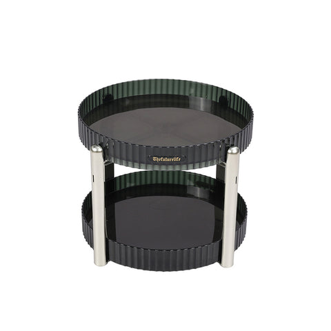Livingandhome Round Rotating Plastic Storage Orgainzer for Spices Makeup, WM0041