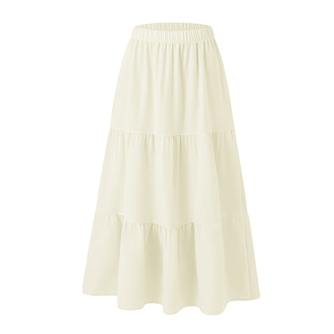 A-line Swing Pleated Midi Skirt, CC060926 (Ver.2)