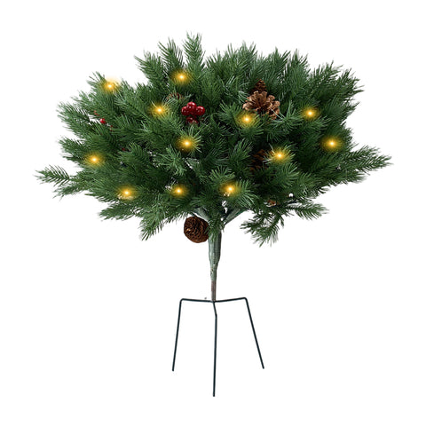 Artificial Pre-Lit Christmas Planter Bushes Decorations, IF070166