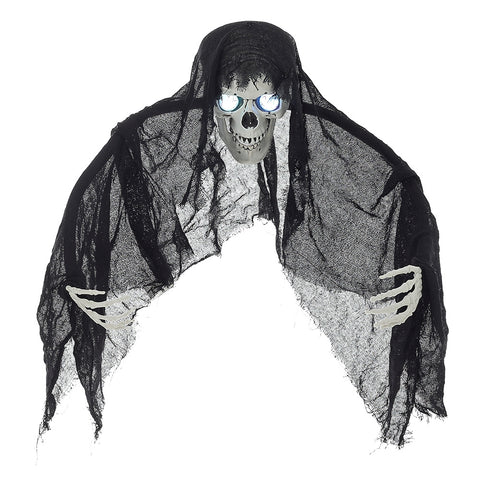 Livingandhome Halloween Hanging Skull Ghost with Light-Up Eyes, SC1474