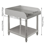Commercial Stainless Steel Prep Table with Backsplash and Sidesplashes, AI1567