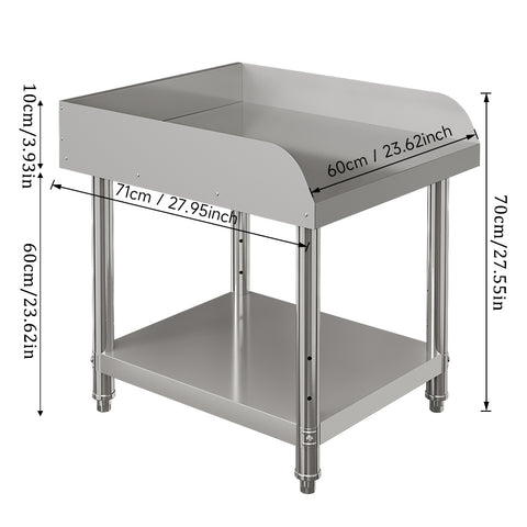 Commercial Stainless Steel Prep Table with Backsplash and Sidesplashes, AI1567