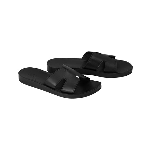 Black Flat Slide Sandals, CS300202 (Ver.2)