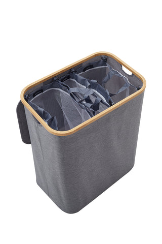 3 Compartments Laundry Basket with Lid, WZ0217