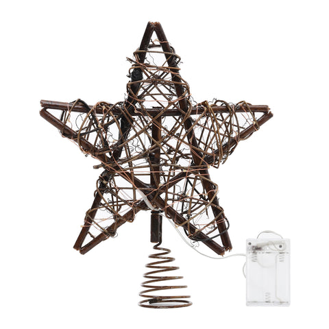 Decorative Star-shaped Christmas Tree Topper with LED Lights, CD0373