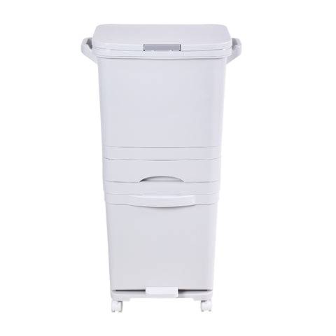 49L 3-Tier Dry Wet Separation Trash Bin, WM0783