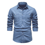 Long Sleeve Button-Up Shirt with Chest Pockets, CC290371