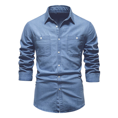 Long Sleeve Button-Up Shirt with Chest Pockets, CC290374