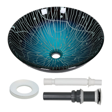 Tempered Glass Countertop Washbasin Vessel Sink, MB150054