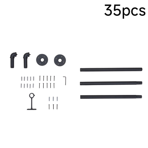 Matte Black Metal Telescopic Curtain Rod, MD390014