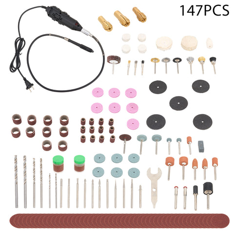 147Pcs 135W Handheld Rotary Tool with Flex Shaft, GT140037