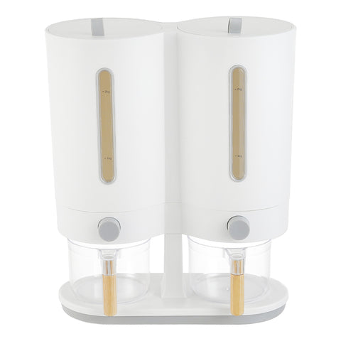 Dual Compartment Dry Food Dispenser with Airtight Lids, WM0623