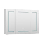 Triple-Door Bathroom Mirror Cabinet with LED Lighting, FW240012