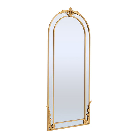 Livingandhome Vintage Gold Arch Floor Mirror, FI0746