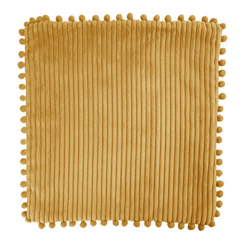 Polyester Cushion Cover with Pom-Pom Trim, HT390009