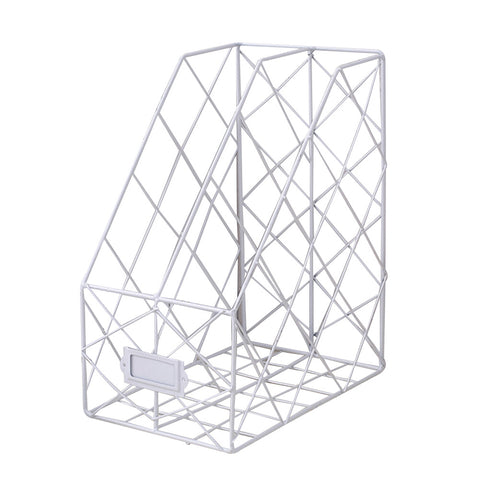 Livingandhome Metal Desk Organizer Bookcase Storage Rack for Desktop File Holder, WH0855