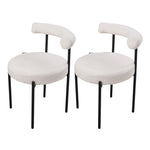 2PCS Sherpa Fleece Upholstered Dining Chairs, FD240058
