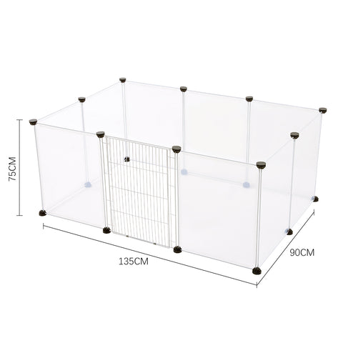 10 Panels Portable Clear Pet Playpen Fence with Door, CT0652