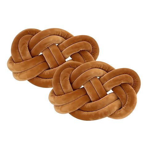 2 Pcs Knot Cushions in Coffee Brown, HT070270