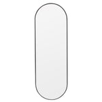 Livingandhome Modern Oval Metal Full Length Wall Mirror Black, CT0348