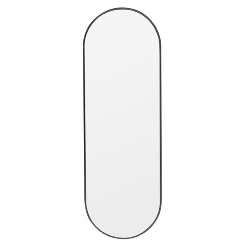 Livingandhome Modern Oval Metal Full Length Wall Mirror Black, CT0288