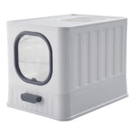 Livingandhome Enclosed Folding Cat Litter Box Toilet with Scoop, WM0180