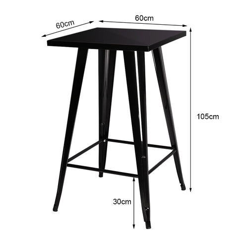 Black Iron Square High Bar Table, ZH0266