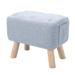 Linen Upholstered Ottoman Footstool with Pocket, ZH0874 (Ver.2)
