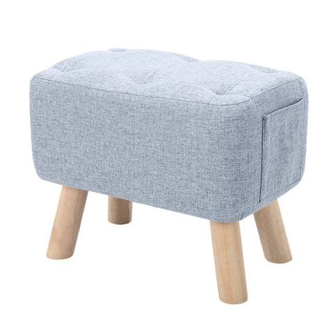 Linen Upholstered Ottoman Footstool with Pocket, ZH0874 (Ver.2)