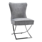 Livingandhome Set of 2 High Back Velvet Dining Chairs, ZH1411
