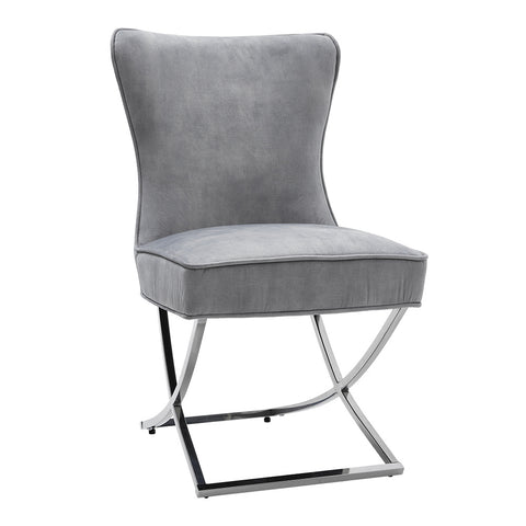 Livingandhome Set of 2 High Back Velvet Dining Chairs, ZH1411