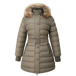 Polyester Quilted Coat with Faux Fur Hood, CC061217