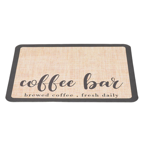 Coffee Mat Coffee Bar Mat Wit Rubber Backing, HF320044