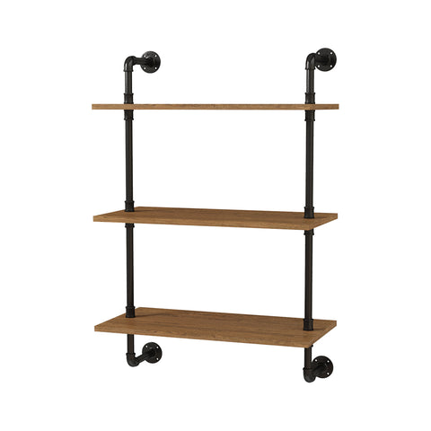 3-Tier Industrial Pipe Wall-Mounted Shelves, FL490003 (Ver.2)